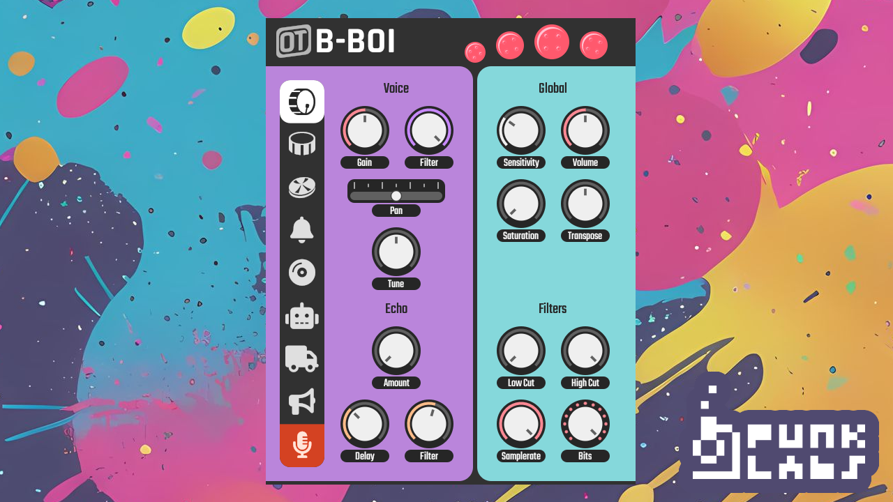 OneTrick B-BOI - Drum machine inspired by the '90s Rapman sound toys.