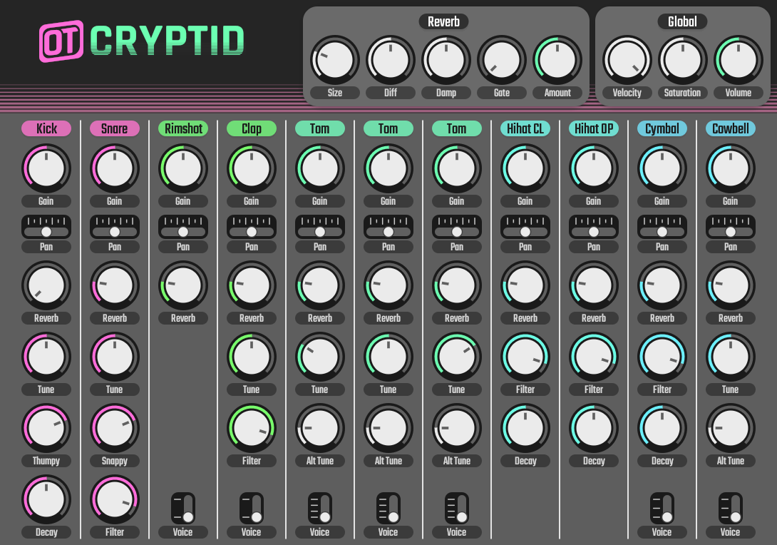 OneTrick CRYPTID - An Open Source Fantasy Drum Synth Reimagining 