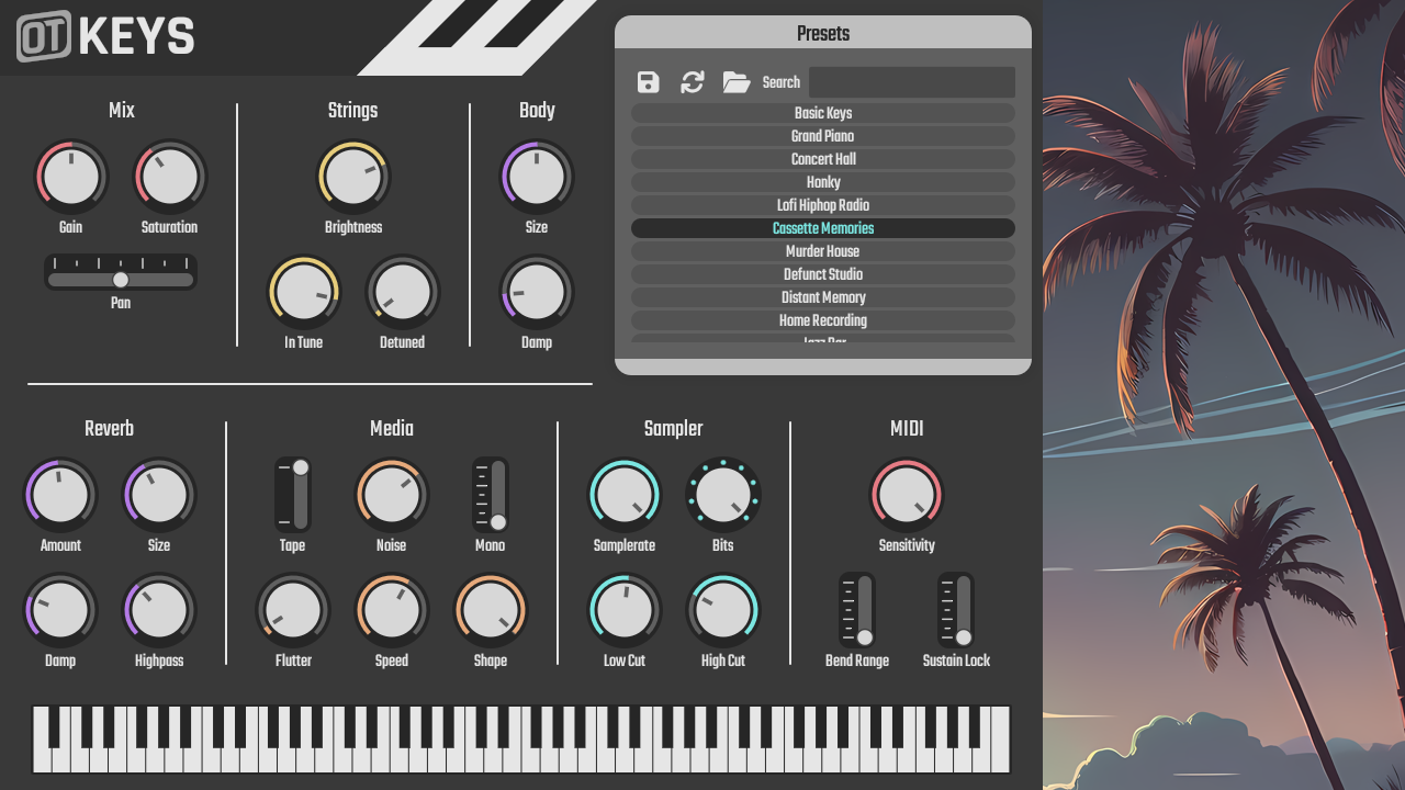 OneTrick KEYS An Open Source Physically Modeled Lofi Piano Synth