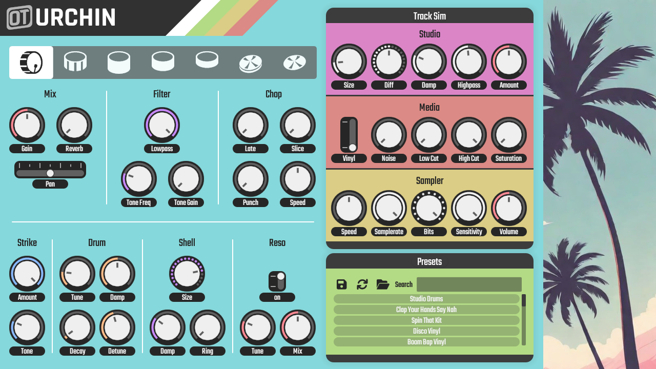 OneTrick URCHIN An Open Source Hybrid Drum Synth Modeling Gritty Lofi 